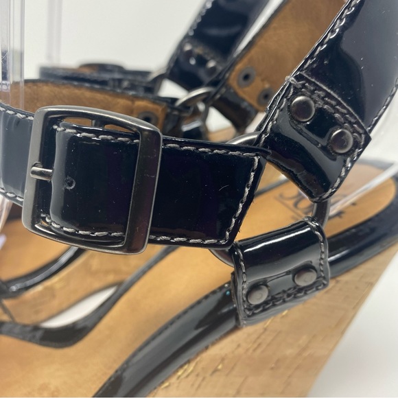 Sofft Womens Trapani Patent Leather Wedge Heel Sandal - Size 9.5 - Picture 7 of 14